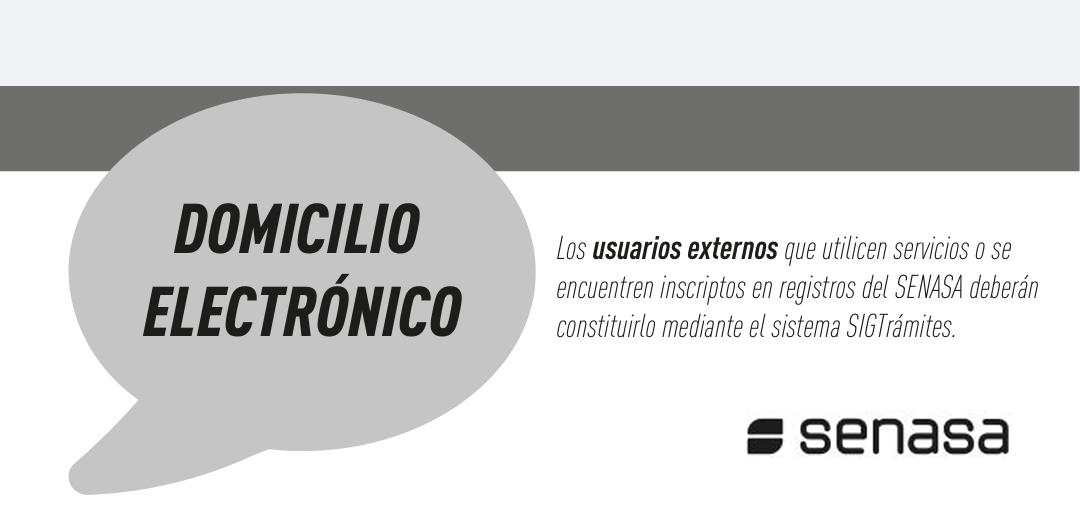 Servicio SIGTrámites / Domicilio Electrónico SENASA